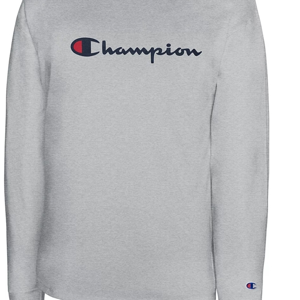 New Champion Men's Gray Sweatshirt Crew Neck Embroidered - Picture 3 of 4
